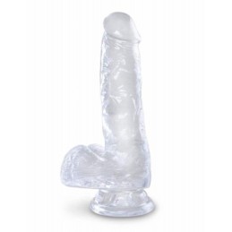 King Cock Clear /w Balls 6 Inch