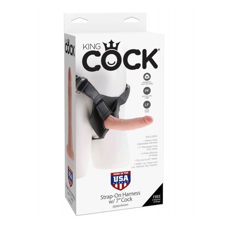 King Cock Strap-On Harness /w 7 Inch Cock