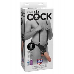 King Cock 11 Inch Hollow Strap-On Suspender System