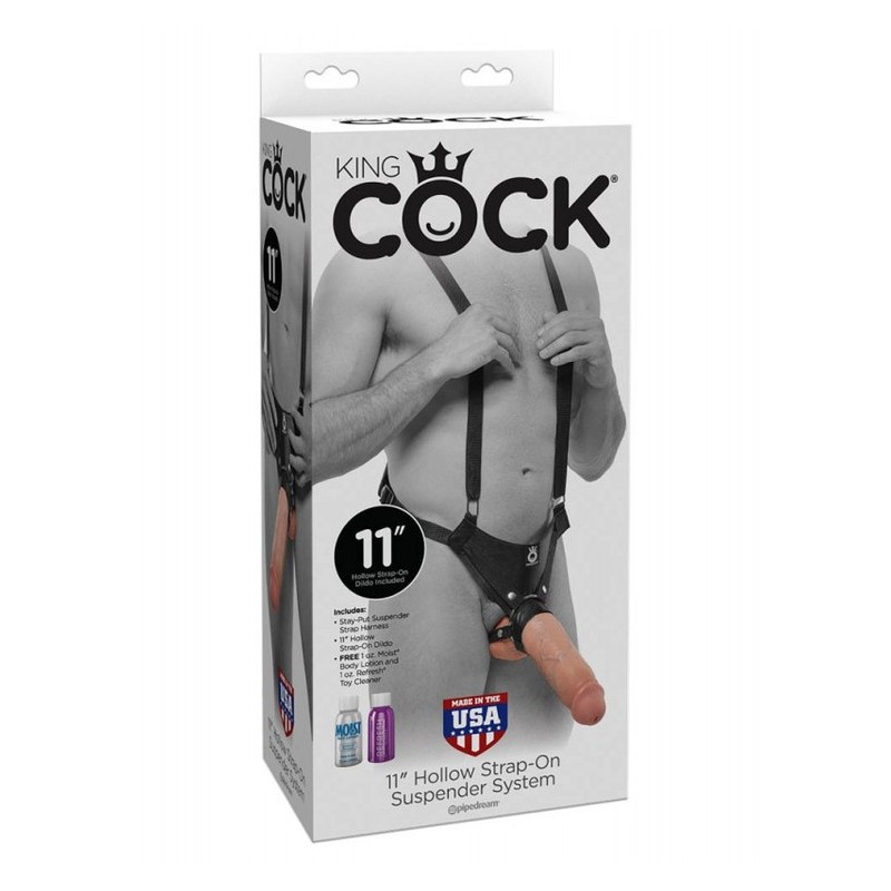 King Cock 11 Inch Hollow Strap-On Suspender System